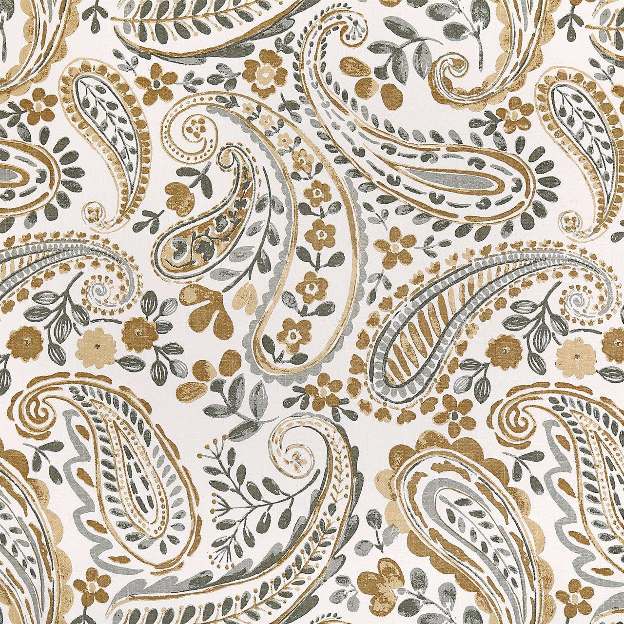 Organic Linen Paisley Pinch Pleat Curtains | Made to Measure | 5 Colours | Blackout Option Available-3