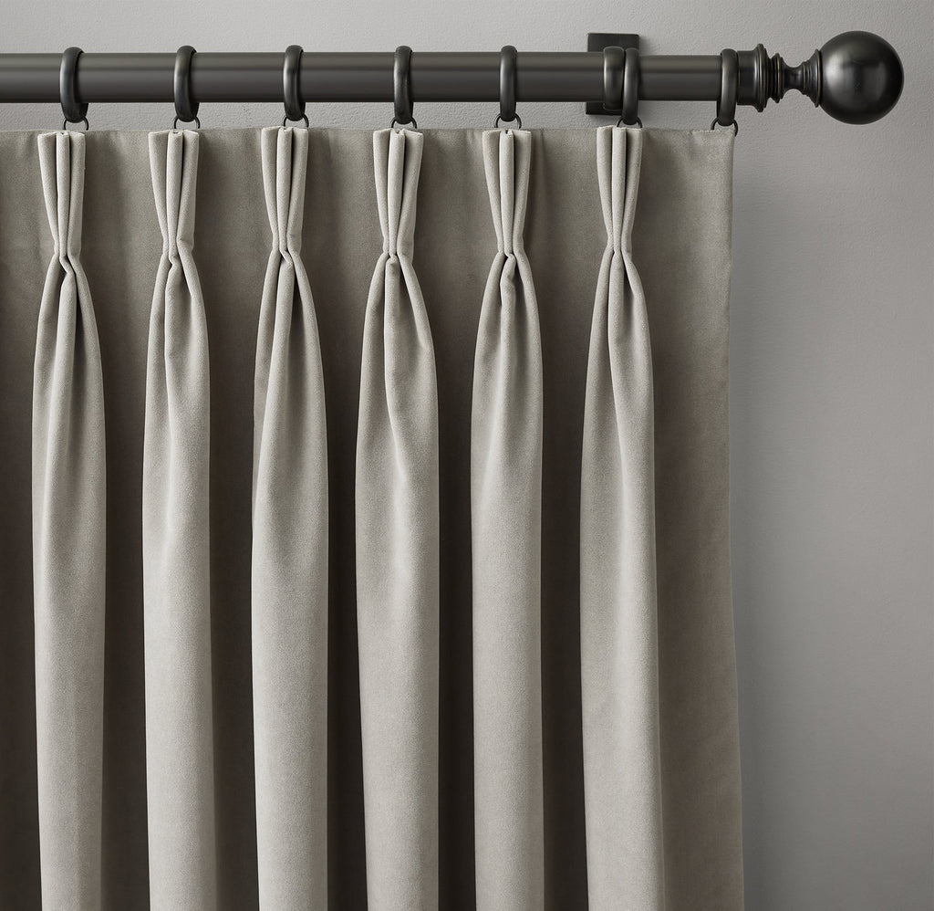 Triple Pinch Pleat Velvet Curtains | 100% Cotton | Blackout Lining Option | Standard & Custom Sizing-0